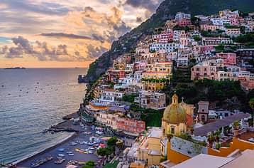 Sunset boat tour along the Amalfi Coast
