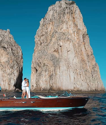 Proposta di matrimonio in barca, con photo shooting