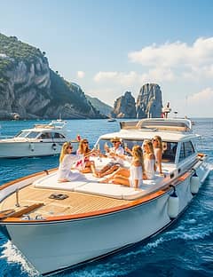 Capri and Blue Grotto Private Boat Tour with aperitivo and Swim