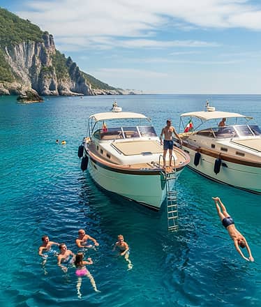 Blue Grotto and Capri Boat Tour with Aperitivo Swim and Snorkel