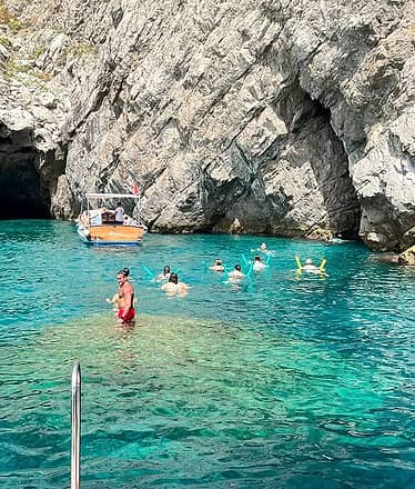 Blue Grotto and Capri Boat Tour with Aperitivo Swim and Snorkel