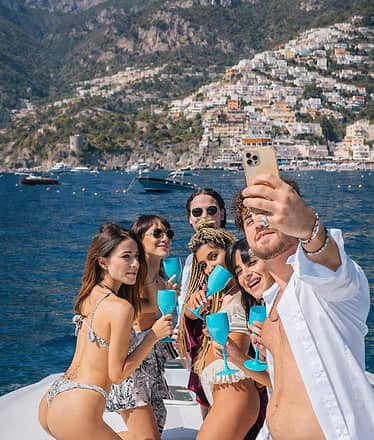 Premium private boat tour to Amalfi and Positano with islands, villages and sea views