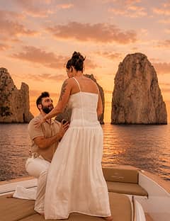Capri marriage proposal experience: private sunset boat tour with hidden photographer