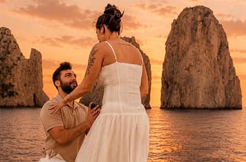 Capri marriage proposal experience: private sunset boat tour with hidden photographer