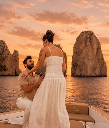 Capri marriage proposal experience: private sunset boat tour with hidden photographer