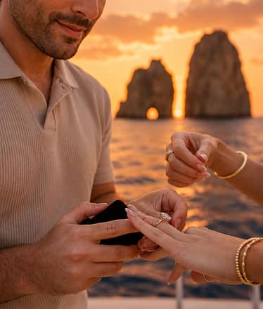 Capri marriage proposal experience: private sunset boat tour with hidden photographer