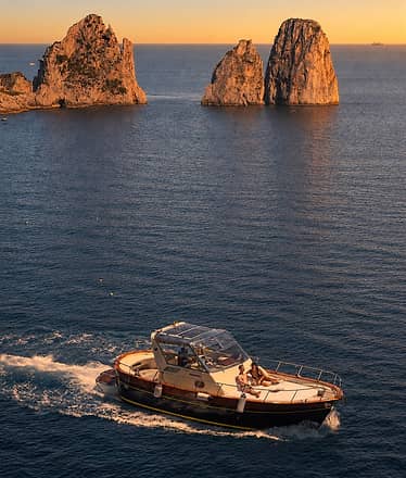 Private Capri Sunset Cruise: Prosecco, Sea Views & Faraglioni