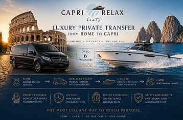 Door to Door VIP Transfer Service from Rome to Capri (Cars + Speedboat)