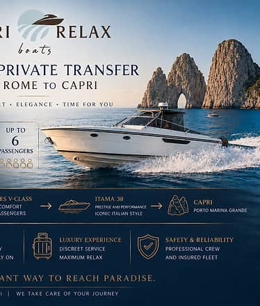 Door to Door VIP Transfer Service from Rome to Capri (Cars + Speedboat)