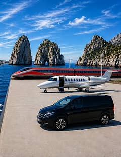Door to Door VIP Transfer Service from Rome to Capri (Cars + Speedboat)