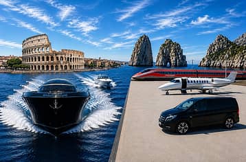 Door to Door VIP Transfer Service from Rome to Capri (Cars + Speedboat)