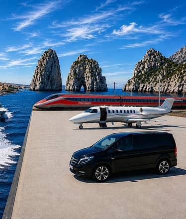 Door to Door VIP Transfer Service from Rome to Capri (Cars + Speedboat)